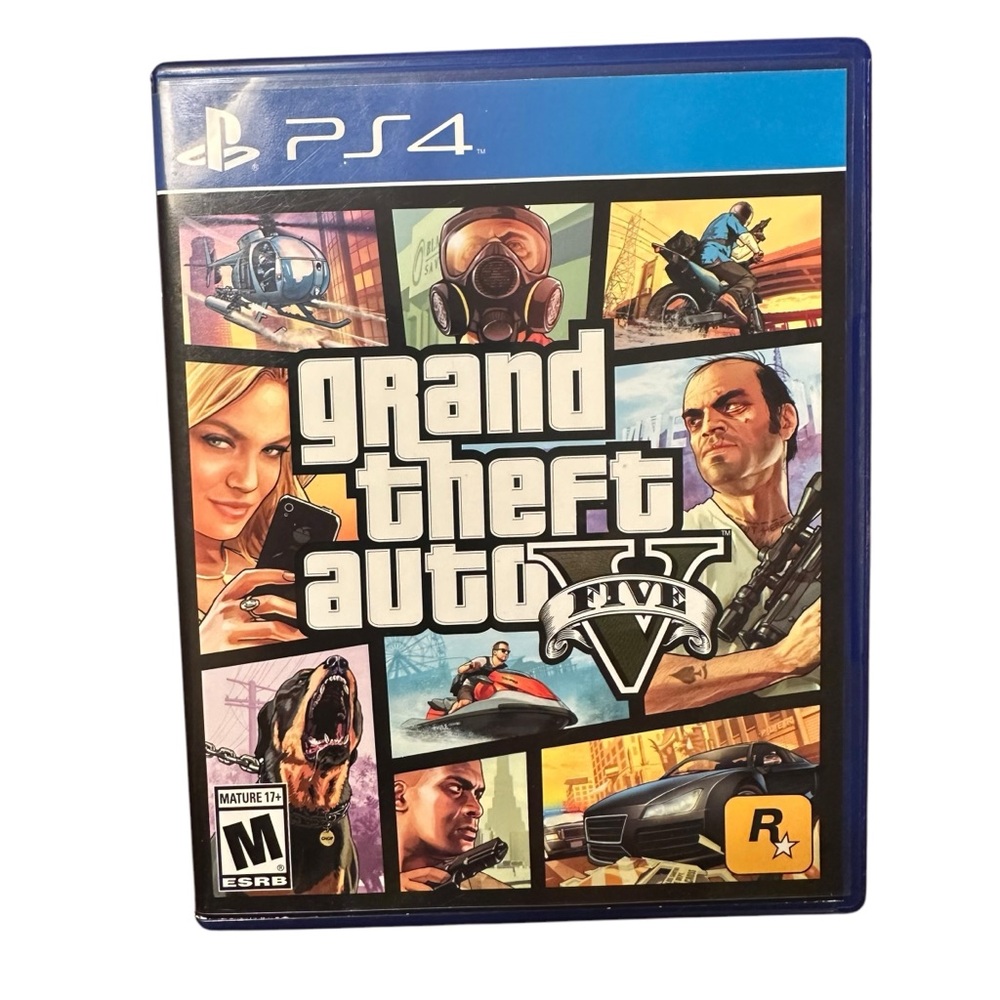 PS4 Blu-ray GRAND THEFT AUTO V FIVE (2014) Game, Case, Artwork, Manual & Map EX
